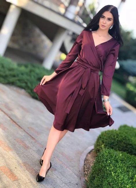 Burgundy Short Homecoming Dress, Boho Gown CD3372