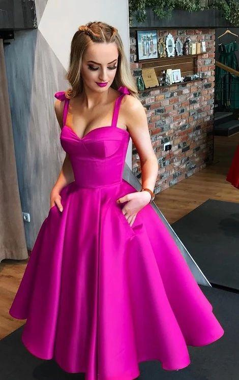 Straps Sweetheart Midi Homecoming Dress Formal Evening Gown CD4135