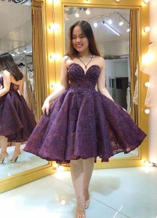 Short Sweetheart Beading Homecoming Dress CD4578