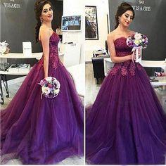 2024 Purple A Line Strapless Prom Gowns with Lace Appliques Cheap Evening Dresses Fashion Custom Made Formal Gowns CD7062