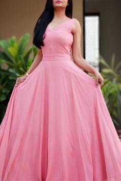 Pink Elegant Long Prom Dresses, Pink Formal Dresses, Open Back Prom Dress CD7298