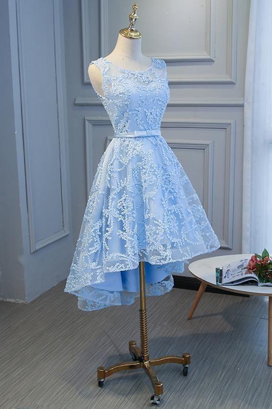 Blue High Low Fashionable Homecoming Dress CD8296