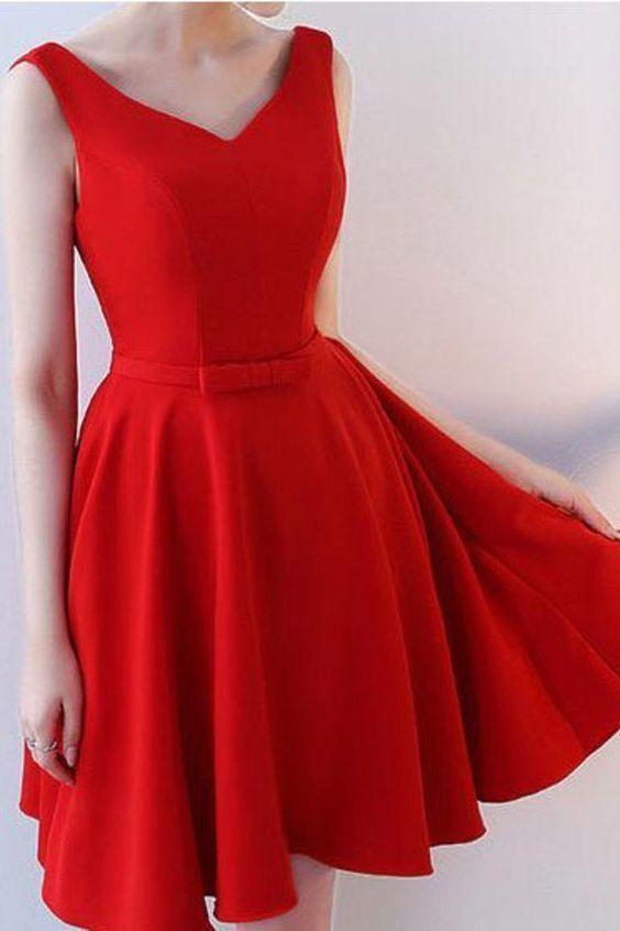 v neck cocktail dresses a line chiffon with sash short homecoming dress CD8529