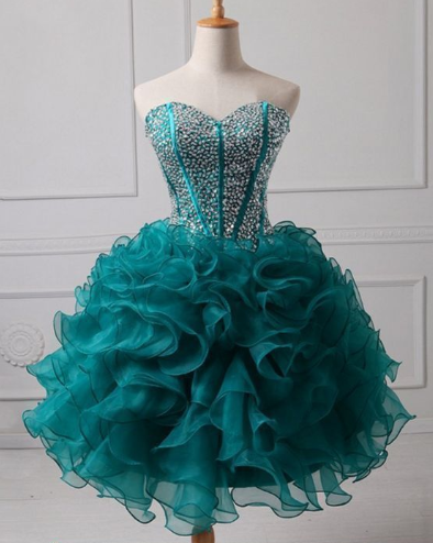 Cute Sweetheart Beading Homecoming Dresses, Short Dresses, Graduation Dress, CD863