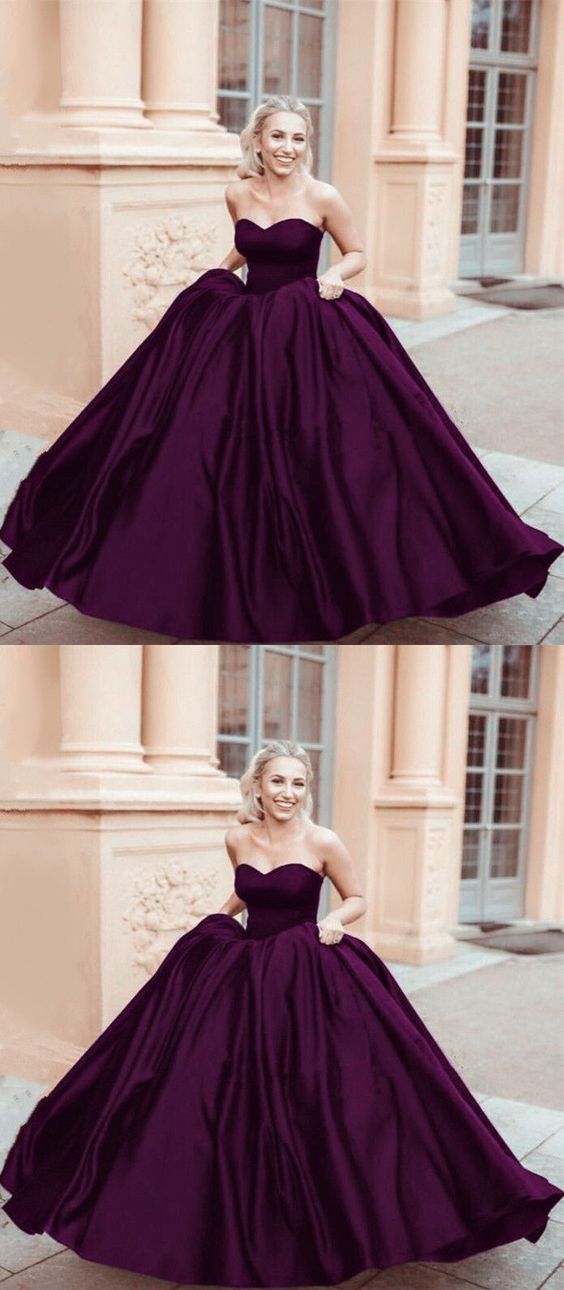 satin sweetheart ball gowns wedding dresses Prom Dress, Evening Gowns CD9943