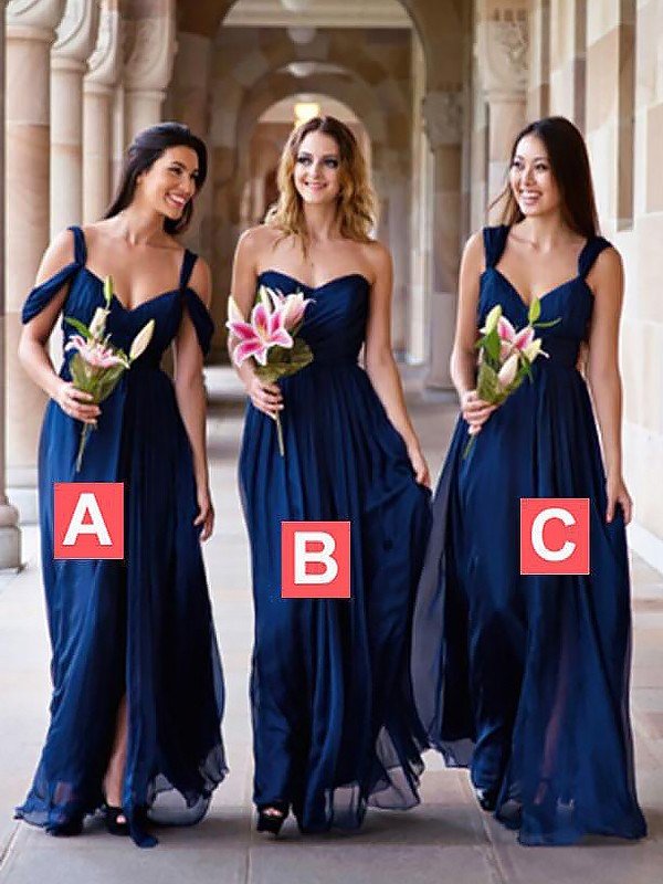 A-Line/Princess Chiffon Floor-Length Sleeveless Bridesmaid Dresses CICIP0005119