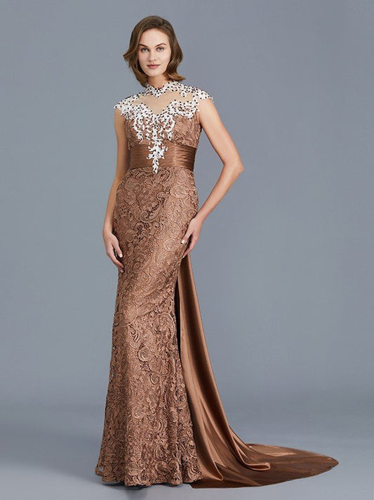 Trumpet/Mermaid Scoop Sleeveless Beading Lace Floor-Length Mother of the Bride Dresses CICIP0007333