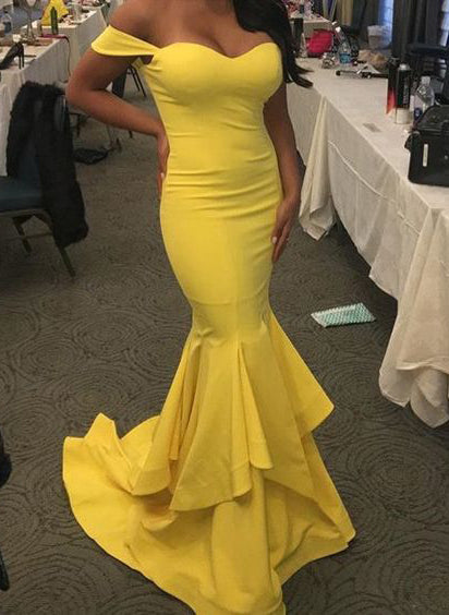 Sexy Trumpet/Mermaid Sweetheart Daffodil Prom Dresses 2024