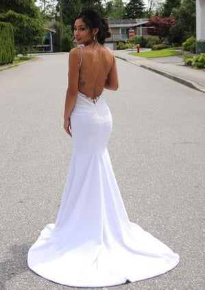 Elegant Sheath Satin V Neck Wedding Dresses With Belt